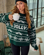 Jolly Glow Graphic Fair Isle Mock Neck Sweater