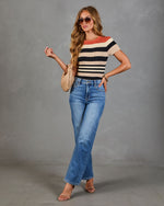 Sienna Hour Cotton Striped Short Sleeve Top