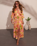 Botanical Dream Abstract Print Maxi Dress