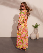 Botanical Dream Abstract Print Maxi Dress