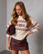 Ivory % Midnight Ice Fair Isle Reindeer Sweater-1