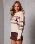 Ivory % Midnight Ice Fair Isle Reindeer Sweater-3