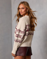Ivory % Midnight Ice Fair Isle Reindeer Sweater-4