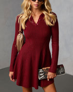 Wine % Cecilie Knit Mini Dress-1