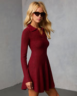 Wine % Cecilie Knit Mini Dress-3
