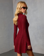 Wine % Cecilie Knit Mini Dress-4