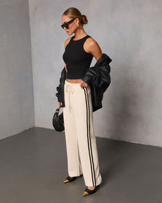 Quiet Day Striped Straight Leg Sweatpants