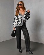 Quiet Form Knit Houndstooth Cardigan