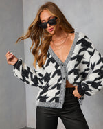 Quiet Form Knit Houndstooth Cardigan