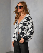 Quiet Form Knit Houndstooth Cardigan