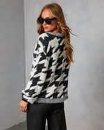 Quiet Form Knit Houndstooth Cardigan