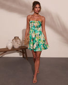 Tiki Breeze Abstract Print Mini Dress