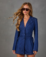Perfectly Placed Denim Lace Up Romper