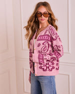 Polished Ease Knit Paisley Cardigan