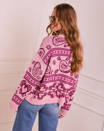 Polished Ease Knit Paisley Cardigan