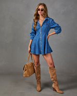 Maylee Denim Mini Shirt Dress