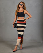 Sienna Hour Cotton Striped Maxi Skirt