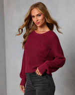 Dark Rose % Kerry Relaxed Long Sleeve Sweater Top-3