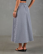 Heritage Club Gingham Print Midi Skirt