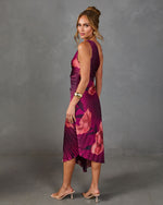 Modern Day Glam Printed One Shoulder Asymmetrical Maxi Dress