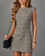 Jaslyn Shift Plaid Mini Dress