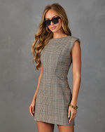 Jaslyn Shift Plaid Mini Dress