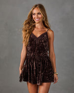 Social Affair Velvet Lace Trim Romper