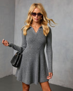 Charcoal % Cecilie Knit Mini Dress-2
