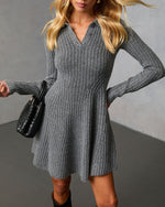 Charcoal % Cecilie Knit Mini Dress-5