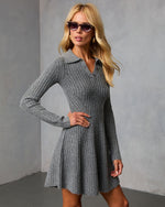 Charcoal % Cecilie Knit Mini Dress-3