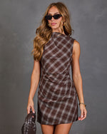 Wendell Plaid Mock Neck Mini Dress