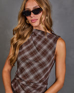 Wendell Plaid Mock Neck Mini Dress