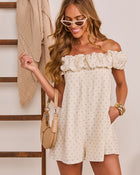 Jesella Polka Dot Off Shoulder Romper