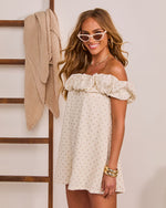 Jesella Polka Dot Off Shoulder Romper