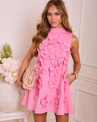 Fresh Bouquet Mod Floral Applique Mini Dress