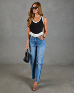 Polished Mode Color Block Peplum Tank Top