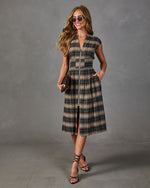 Prep Society Plaid Midi Dress