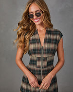 Prep Society Plaid Midi Dress