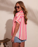Sunkissed Burst Abstract Short Sleeve Top