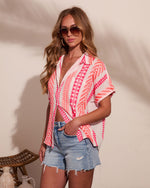 Sunkissed Burst Abstract Short Sleeve Top