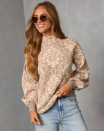 Sienna Fold Printed Turtleneck Sweater