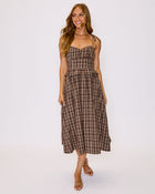 Emma Plaid Midi Dress