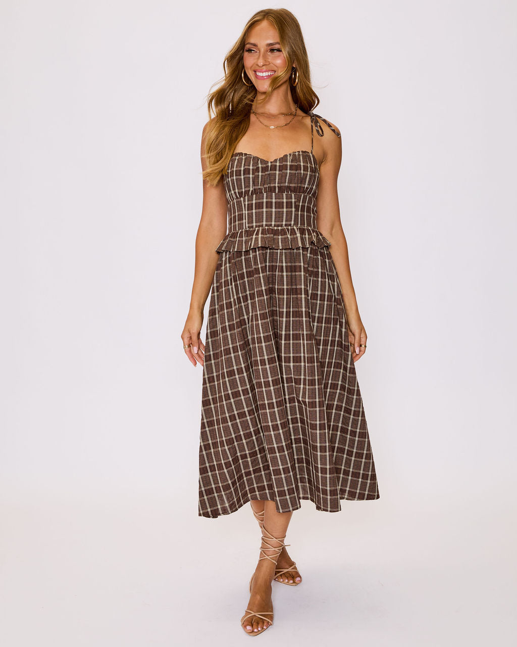 Emma Plaid Midi Dress VICI Emma Plaid Midi Dress VICI
