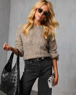 Dilone Curled Knit Crew Neck Sweater