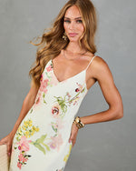 Tropical Theory Satin Floral Maxi Dress