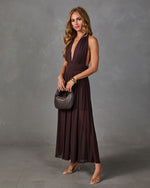 Maxwell Halter Neck Maxi Dress