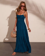 Saltwater Reverie Bust Tie Maxi Dress