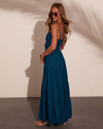 Saltwater Reverie Bust Tie Maxi Dress