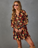 Seasonal Shift Floral Ruffle Chiffon Mini Dress