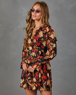 Seasonal Shift Floral Ruffle Chiffon Mini Dress